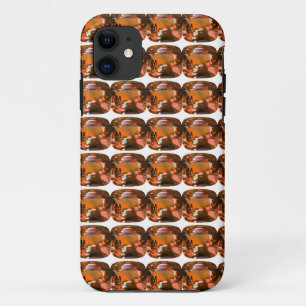 Capa Para iPhone 11 Padrão de corte de almofada laranja