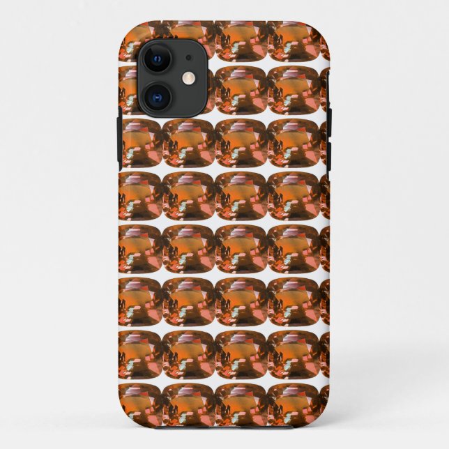 Capa Para iPhone 11 Padrão de corte de almofada laranja (Verso)