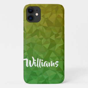 Capa Para iPhone 11 Padrão de cristal amarelo e verde