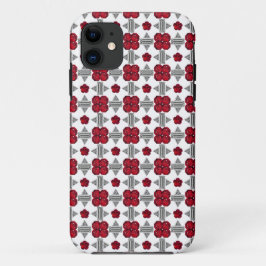 Capa Para iPhone 11 Padrão de Deco de Arte Vermelha