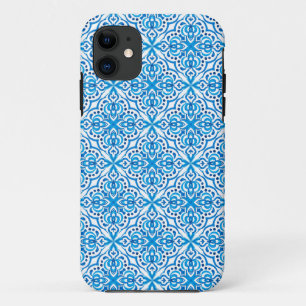 Capa Para iPhone 11 Padrão De Delft Azul E Branco