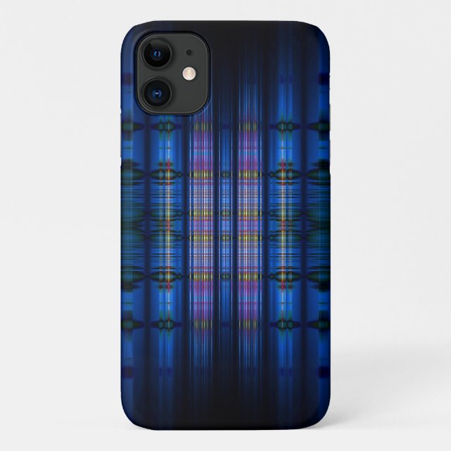 Capa Para iPhone 11 Padrão de desfoque azul escuro (Verso)