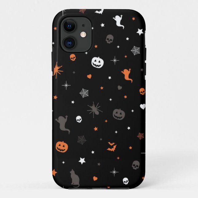 Capa Para iPhone 11 Padrão de Dia das Bruxas (Verso)