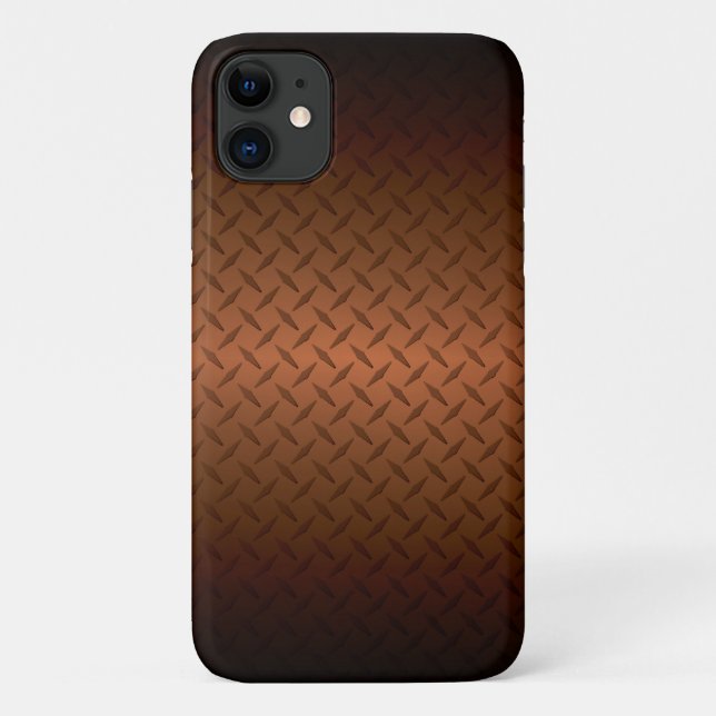Capa Para iPhone 11 Padrão de Diamante Preto para Fade de Cobre (Verso)