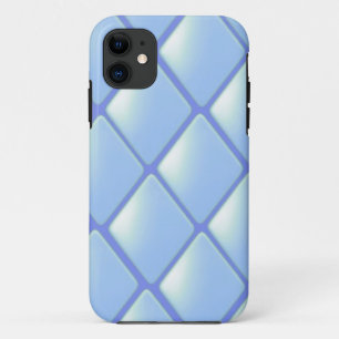 Capa Para iPhone 11 Padrão de Diamante Revestido Azul