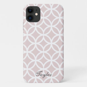 Capa Para iPhone 11 Padrão de Diamante Rosa Personalizado