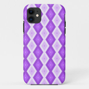 Capa Para iPhone 11 Padrão de diamante roxo brilhante