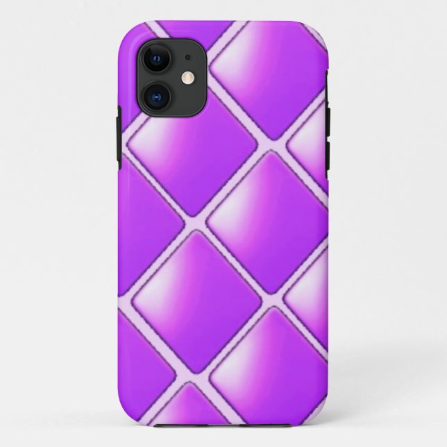 Capa Para iPhone 11 Padrão de Diamante Roxo Negrito (Verso)