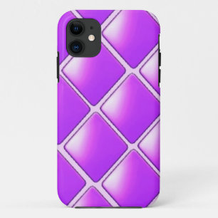 Capa Para iPhone 11 Padrão de Diamante Roxo Ousado