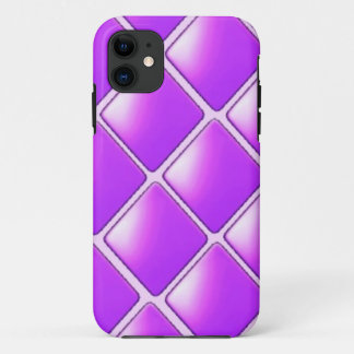 Capa Para iPhone 11 Padrão de Diamante Roxo Ousado