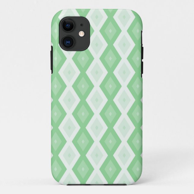 Capa Para iPhone 11 Padrão de diamante verde da maçã (Verso)