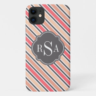 Capa Para iPhone 11 Padrão de distribuição branca de Cinzas cor-de-ros