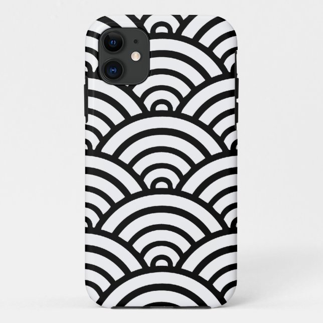 Capa Para iPhone 11 Padrão de escala preto e branco (Verso)