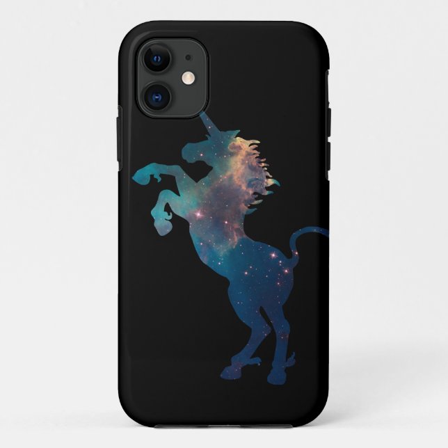 Capa Para iPhone 11 Padrão de Espaço de Unicórnio (Verso)