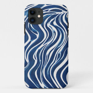 Capa Para iPhone 11 Padrão de espiral branco azul 06