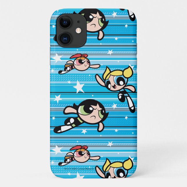 Capa Para iPhone 11 Padrão de Estrela de Raparigas Powerpuff (Verso)