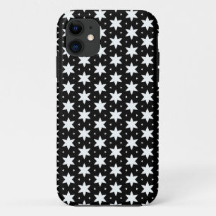 Capa Para iPhone 11 Padrão de Estrela Negra e Branca