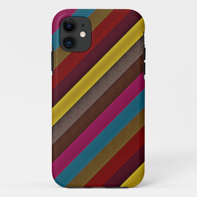 Capa Para iPhone 11 Padrão de Faixa de Cor Retroativa 5 (Verso)