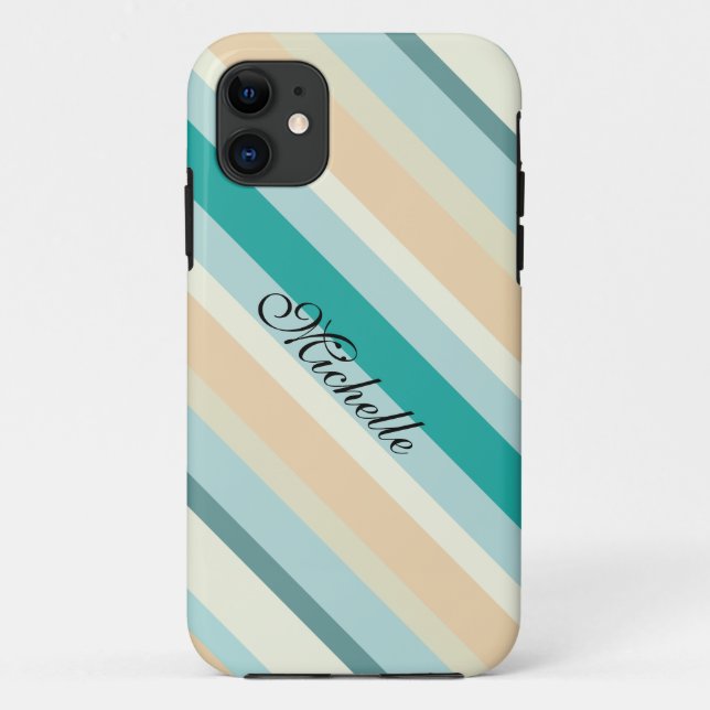 Capa Para iPhone 11 Padrão de faixas de praia (Verso)