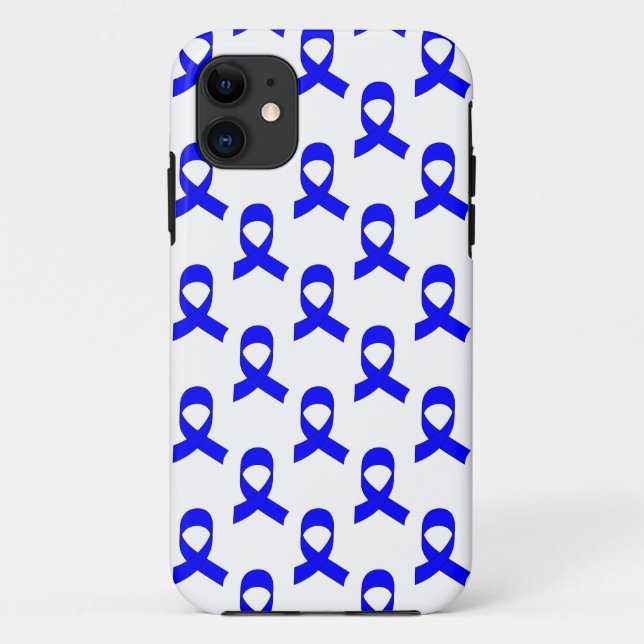 Capa Para iPhone 11 Padrão de fita azul (Verso)