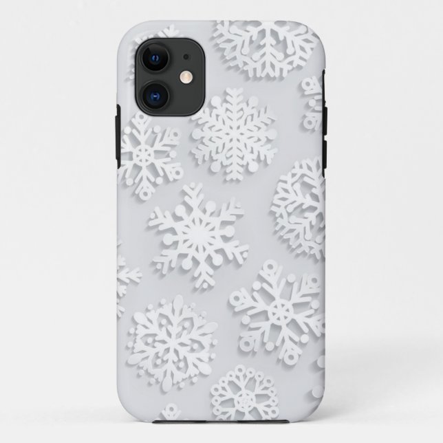 Capa Para iPhone 11 Padrão de floco de neve (Verso)