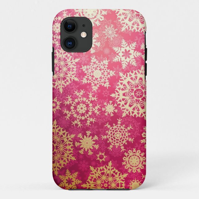 Capa Para iPhone 11 Padrão de flocos de neve (Verso)