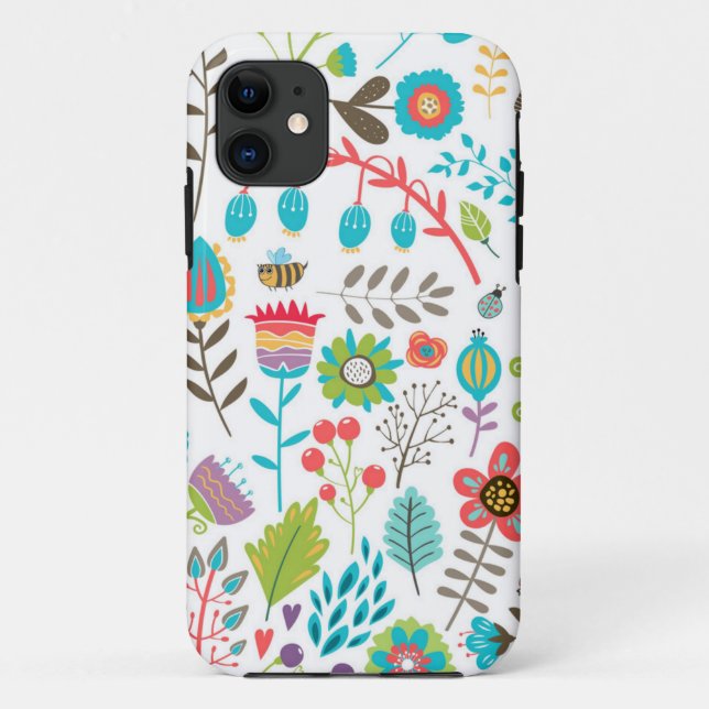 Capa Para iPhone 11 Padrão de flor (Verso)