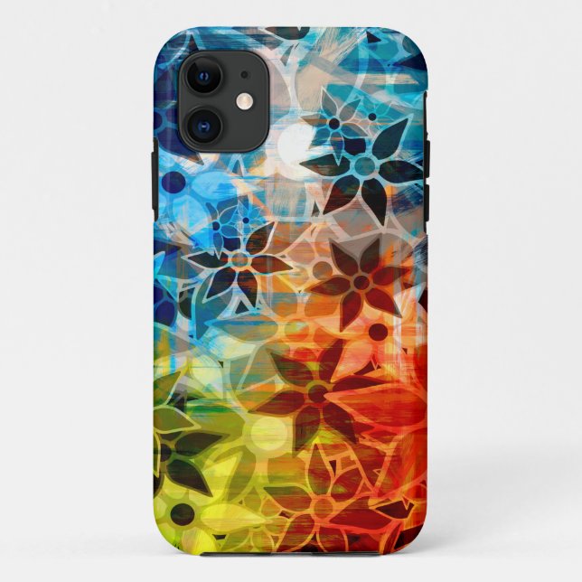 Capa Para iPhone 11 Padrão de Flor de abstrato Art nº 4 (Verso)