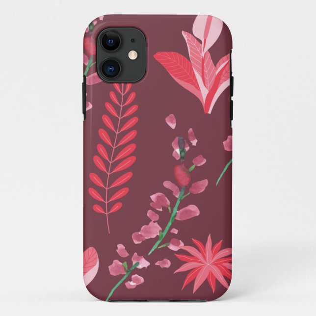 Capa Para iPhone 11 Padrão de flores (Verso)