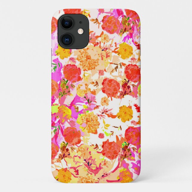 Capa Para iPhone 11 Padrão de flores fofas femininas (Verso)