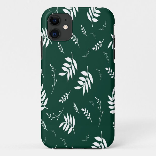 Capa Para iPhone 11 padrão de folhas (Verso)