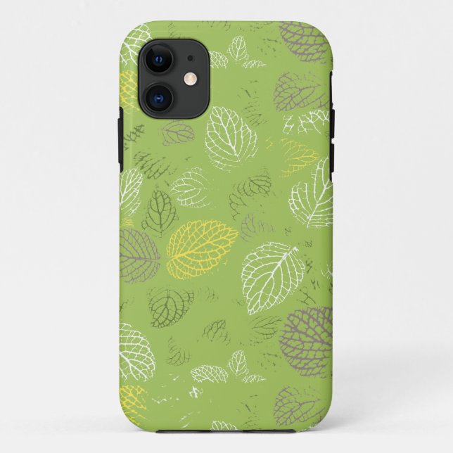 Capa Para iPhone 11 Padrão de Folhas do outono 6 (Verso)