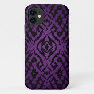 Capa Para iPhone 11 Padrão de formas tribais roxas