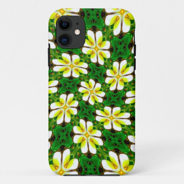 Capa Para iPhone 11 Padrão de Frangipani Amarelo (Verso)