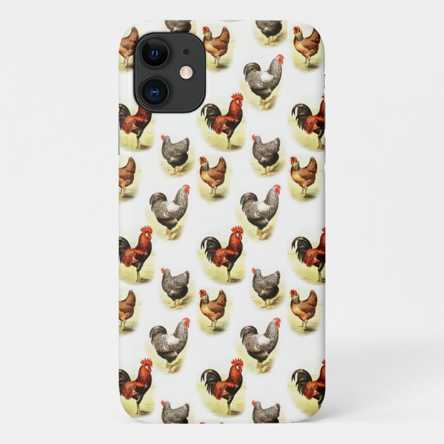 Capa Para iPhone 11 Padrão de frango do país (Verso)