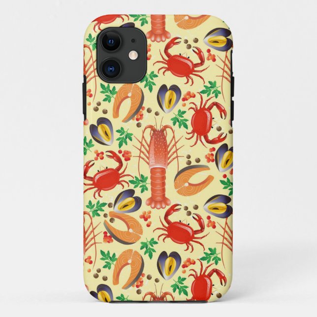 Capa Para iPhone 11 Padrão de frutos do mar (Verso)