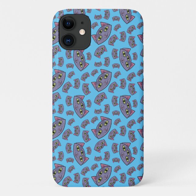 Capa Para iPhone 11 Padrão de gato de alienígena (Verso)