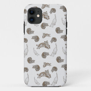 Capa Para iPhone 11 padrão de gatos