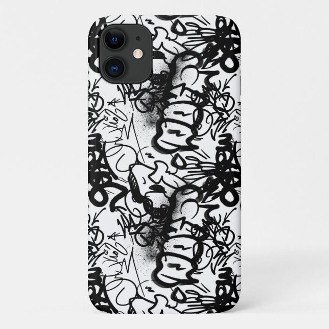 Capa Para iPhone 11 Padrão de Grafite de Arte Urbana  (Verso)