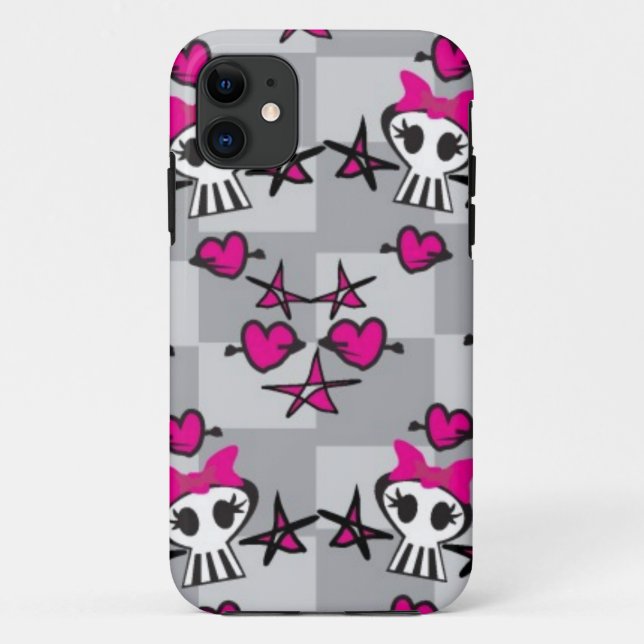 Capa Para iPhone 11 Padrão de Habilidades Emo (Verso)