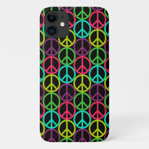 Capa Para iPhone 11 Padrão de Hippie Peace Sign