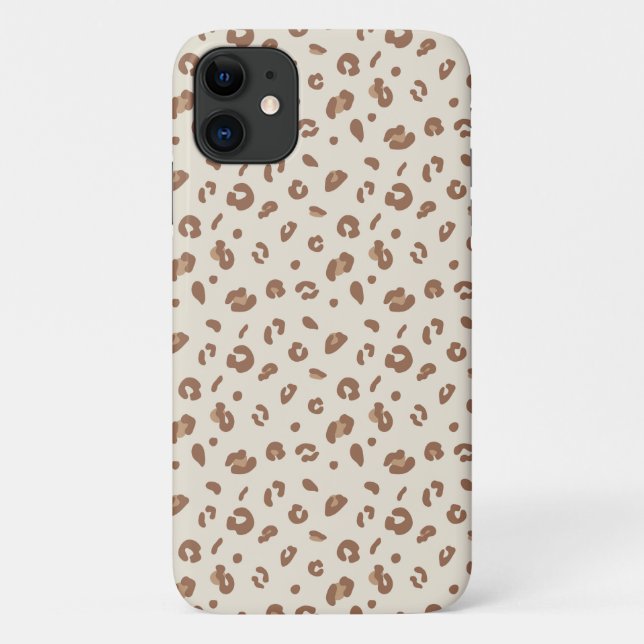 Capa Para iPhone 11 Padrão de Impressão de Leopardo Abstrato Neutro |  (Verso)