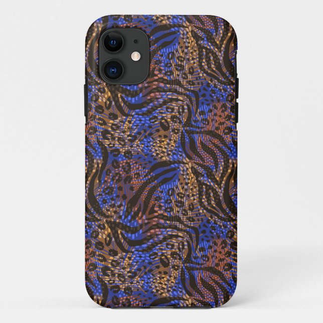 Capa Para iPhone 11 Padrão de impressão do leopardo e da zebra luxuoso (Verso)