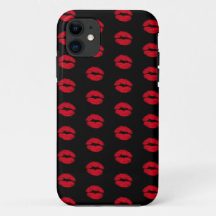 Capa Para iPhone 11 Padrão de Lábios de Beijing Vermelho
