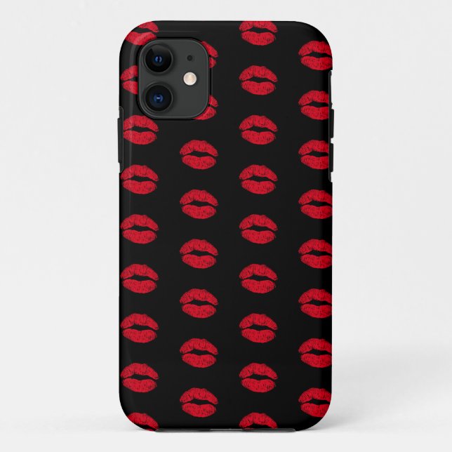 Capa Para iPhone 11 Padrão de Lábios de Beijing Vermelho (Verso)