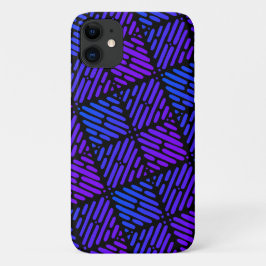 Capa Para iPhone 11 Padrão de linha roxa, azul e preta
