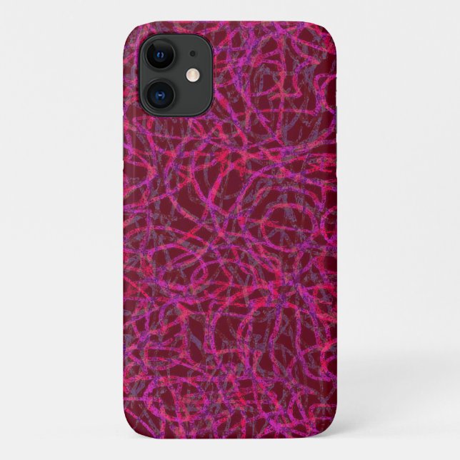 Capa Para iPhone 11 Padrão de linhas rabiscadas (Verso)