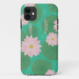 Capa Para iPhone 11 Padrão de lírio de água japonês 