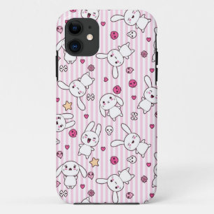 Capa Para iPhone 11 padrão de listras kawaii