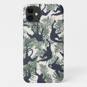 Capa Para iPhone 11 Padrão de Macaco Vintage